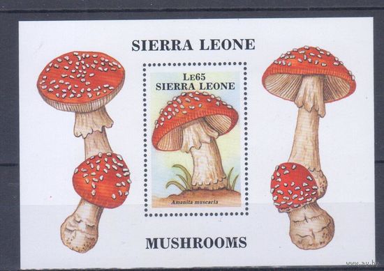 [87] Сьерра-Леоне 1988. Грибы. БЛОК MNH