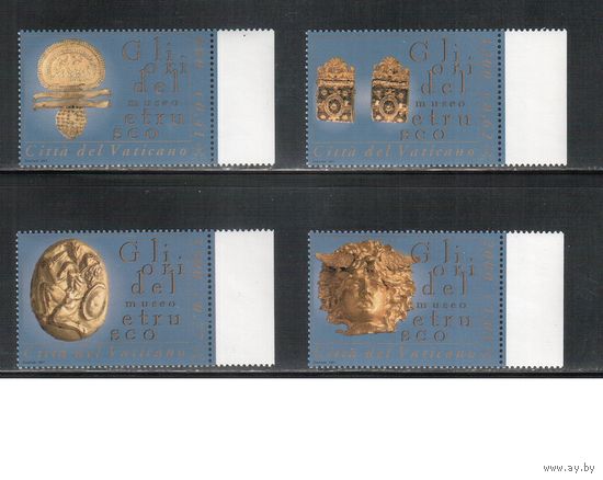 Ватикан-2001,(Мих.1386-1389) **  , Украшения, Золото(полная серия)