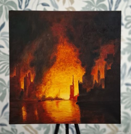 Картина маслом "Пепел завтрашнего дня" 60х60см