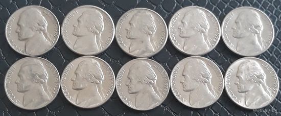 5 центов 1970D - 1979D США 10 монет