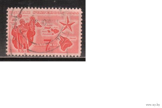 США-1959, (Мих.757) , гаш. , Штат Гавайи, Карта (одиночка)