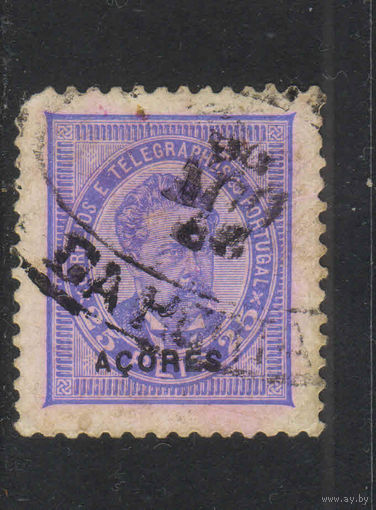 Португалия Кор Азорские о-ва 1885 Карл I Надп Стандарт #58b