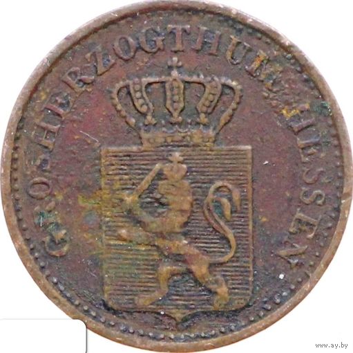 РАСПРОДАЖА!!! - ГЕРМАНИЯ ГЕССЕН 1 пфенниг 1872 год