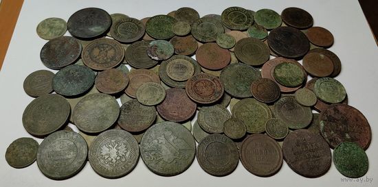 Сборный лот монет Российской империи. 150 шт. 1100 гр