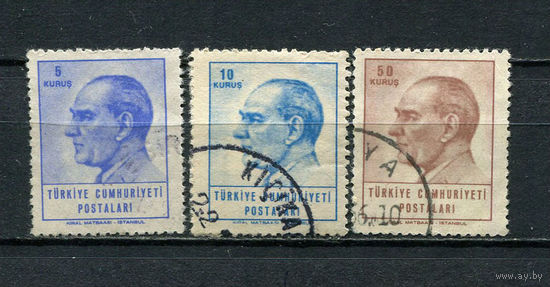 Турция - 1964-1965 - Ататюрк - 3 марки. Гашеные.  (Лот 5Dd)