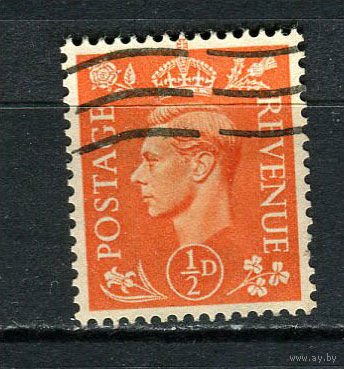 Великобритания - 1951/1952 - Король Георг VI 1/2Р - [Mi.246x] - 1 марка. Гашеная.  (Лот 32HH)-T41P28