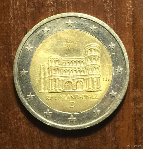 Германия, 2 евро 2017 A, Федеральные земли Германии - Порта Нигра, Рейнланд-Пфальц
