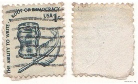 США 1977.12.08-1981 (Mi)US1320 марка из сер.Американский выпуск - 1c Чернильница и перо (г) (a1-20 ТОРГ