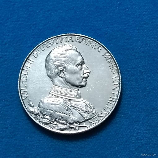2 марки (1913г.) 25 лет правления.Пруссия. аUNC. Зеркальная! Расспродажа! Смотрите и другие мои лоты!!!