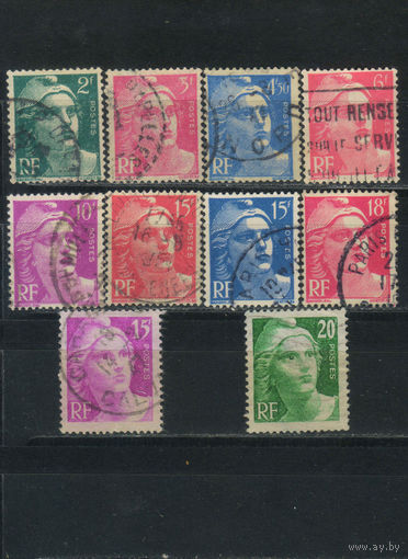 Франция 1945-51 Вып Марианна Стандарт #713,716,718A,721,727-8,811,813,886-7