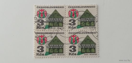 Чехословакия 1972. Старые здания. Квартблок