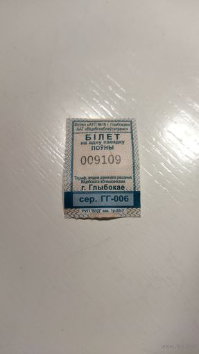 Проездной билет на одну поездку.