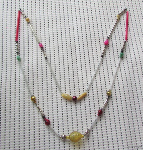 Елочные бусы, длина 1 м. Стеклярус,  60-е гг, СССР