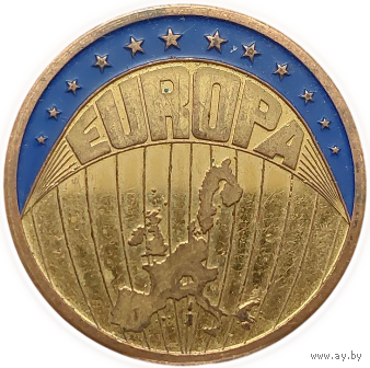 Свободное Государство Бавария. Германия. Еврозона. 1 экю 1999. МД- Вальдашафф. Медь покрытая золотом. Цветная. Unusual.