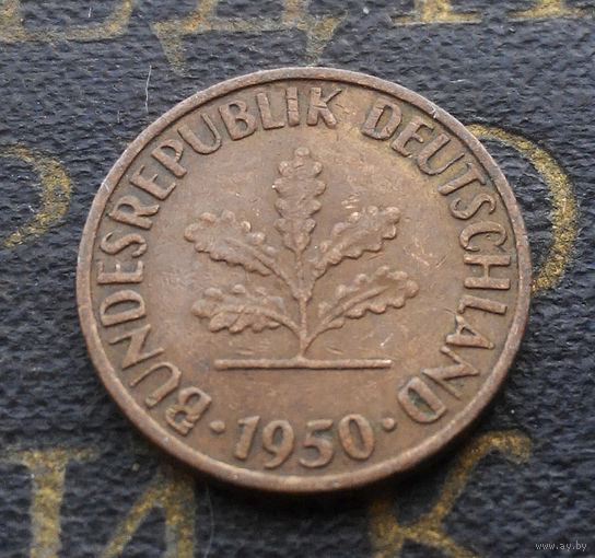 1 пфенниг 1950 (J) Германия ФРГ #19
