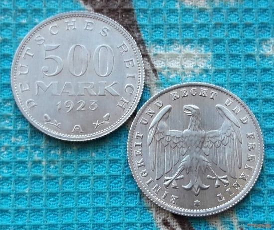 Германия 500 марок 1923 года. А. Коллекционная монета в качестве UNC. Предложи свою цену или обмен!