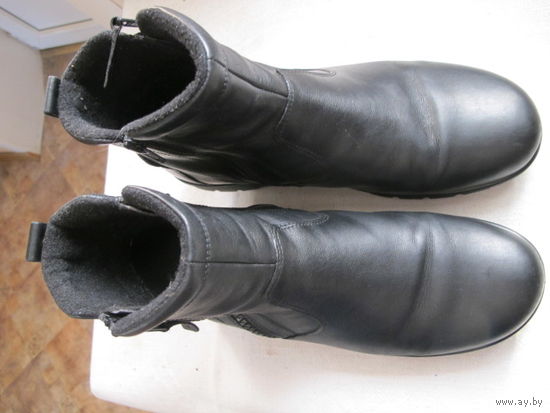 Ботинки женские кожаные ECCO, черные, размер 41