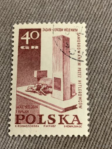 Польша 1967. Памятник погибшим войнам убитых Гитлеровцами. Марка из серии