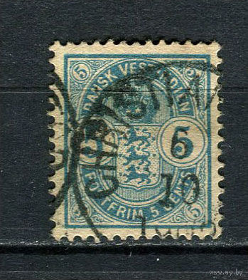 Датская Вест-Индия - 1900 - Герб 5 O - [Mi.22] - 1 марка. Гашеная.  (LOT AW12)