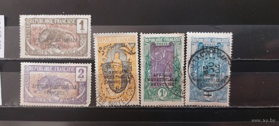 РАСПРОДАЖА КОНГО 1924г. Французский Центральный Конго. НАДП. Гаш.