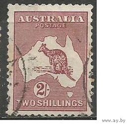 Австралия. Кенгуру на фоне карты.1929г. Mi#85.
