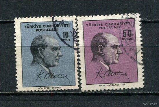 Турция - 1965-1966 - Ататюрк - 2 марки. Гашеные.  (Лот 6Dd)