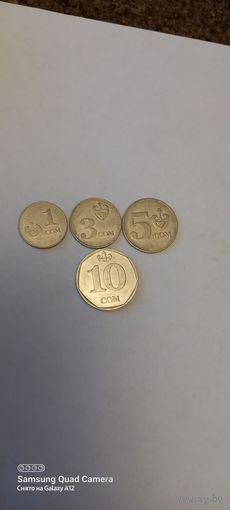 1,3, 5(2008),10(2009) сом Киргизия.