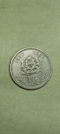 Марокко 1/2 дирхам 1987