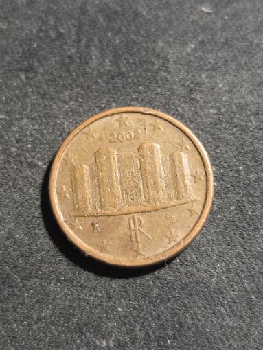 Италия 1 евроцент 2002