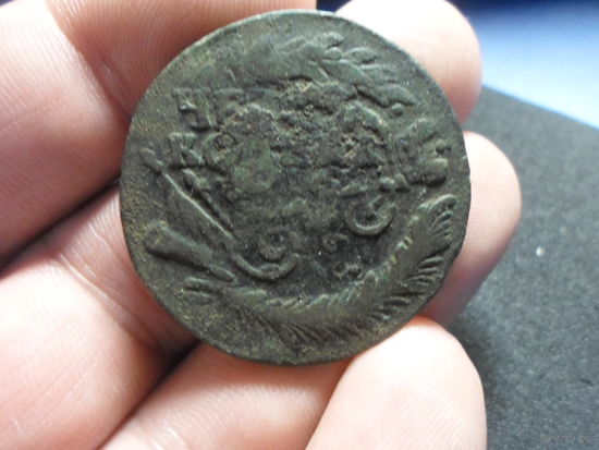 2 копейки 1763 г. Красивый перечекан с 4 копеек 1762 Елизавета Петровна Российская Империя