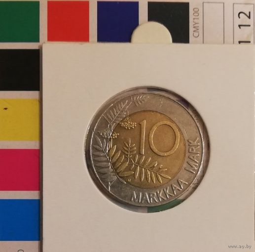 Финляндия 10 марок 1993 в холдере