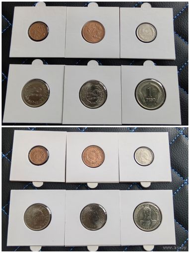 Распродажа с 1 рубля!!! Колумбия 6 монет (1, 5, 10, 20, 50 сентаво, 1 песо) 1970-1979 гг. UNC