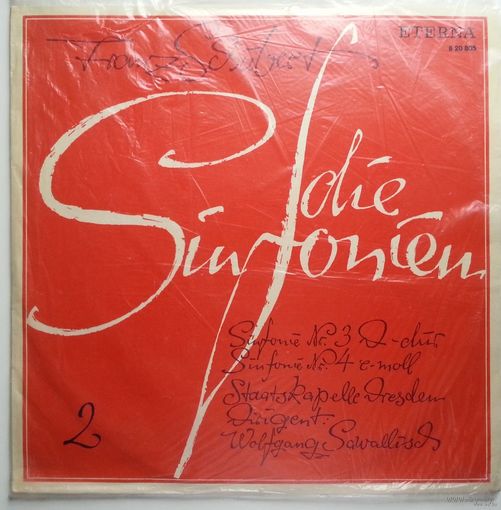 LP Franz Schubert - Staatskapelle Dresden, Wolfgang Sawallisch - Sinfonie #3 D-dur / Sinfonie #4 E-moll (1968)