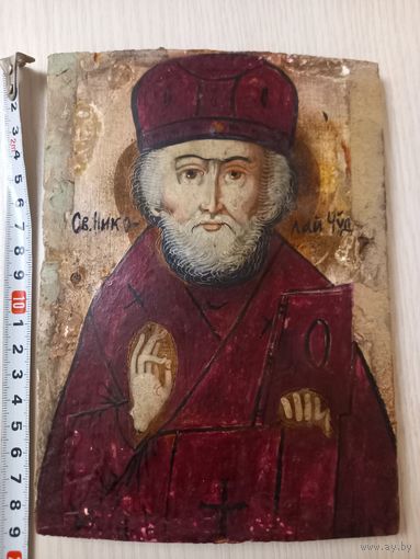 Икона Николай Чудотворец, 19век, письмо