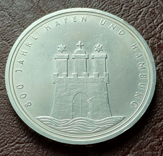 Германия 10 марок, 1989 800 лет Гамбургскому порту  ( 1-15-3 )