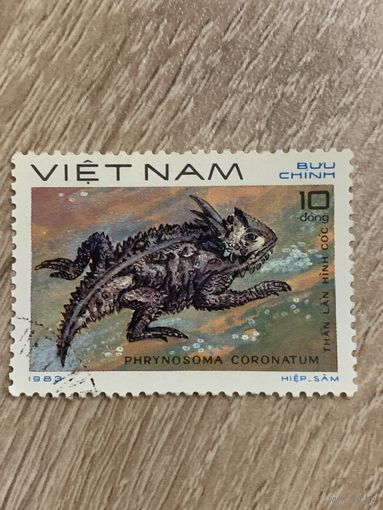Вьетнам 1983. Рептилии. Phrynosoma coronatum. Марка из серии