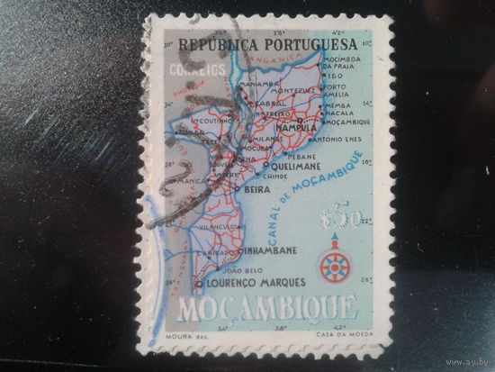 Мозамбик, колония Португалии, 1954. Стандарт. Карта
