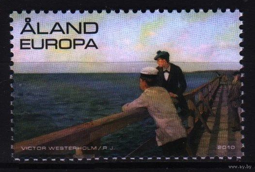2010 Аландские о-ва Европейская живопись художник Виктор Вестерхольм Море Пейзажи Mi-321 1х марка**