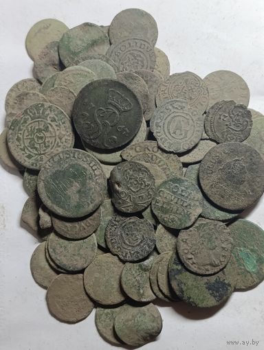 Лот монет вкл,90 шт. +Солид Эльблонга,двуденарий