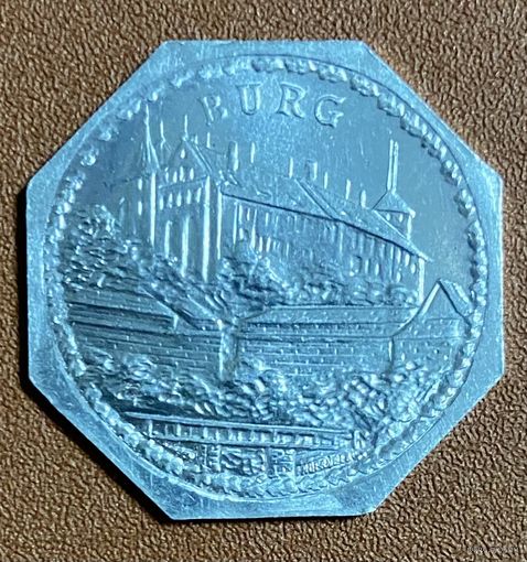 Германия Нюрнберг нотгельд 20 пфеннигов 1921 год. Бург. трамвайный жетон