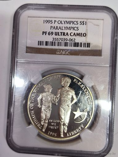 Доллар 1995 США - серебро - pf 69 ultra cameo NGC