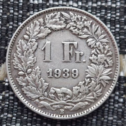 Швейцария 1 франк 1939 года, B. Серебро! Сторгуй за свою цену, предложи обмен!