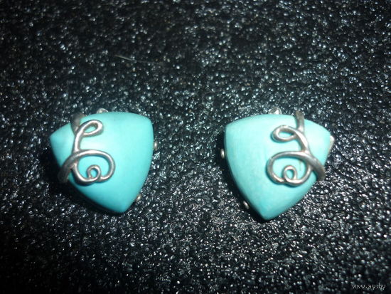 Серьги Серебро С Бирюзой 925