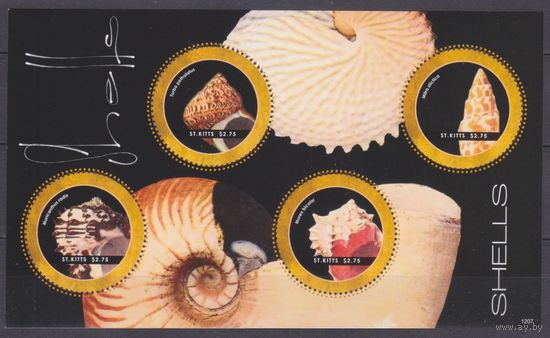 2012 Сент-Китс 1286-1289KL Морская фауна - Ракушки 8,50 евро