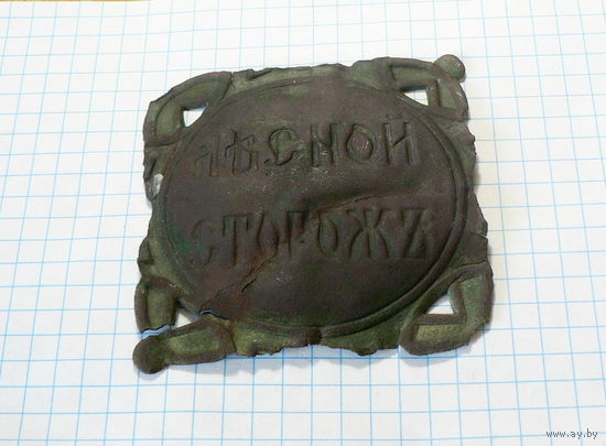 Должностной знак "лесной сторож". С утратами.