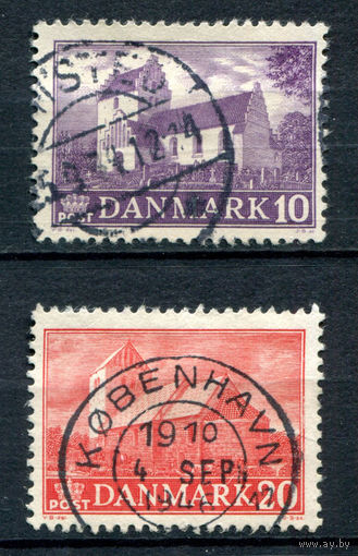 Дания - 1944г. - кирхи - 2 марки - гашёные. #3-WB-99-B-1