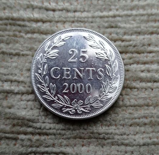 Werty71 Либерия 25 центов 2000 Блеск