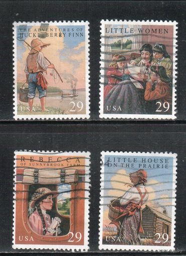 США-1993, (Мих.2414-2417) , гаш., Известные книги для молодежи(полная серия)(2)