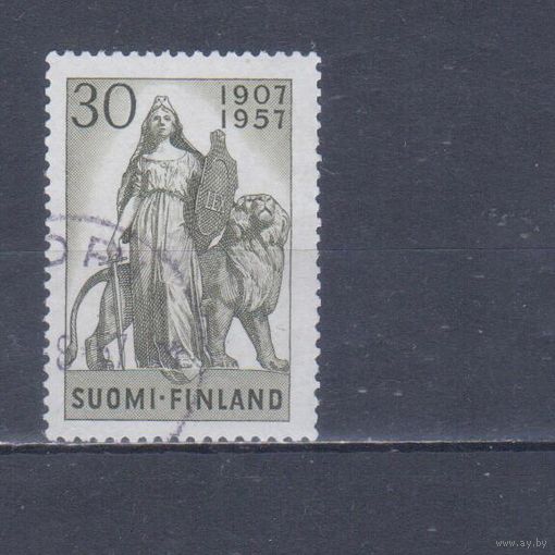 [398] Финляндия 1957. Культура.Искусство.Скульптура Законность. Одиночный выпуск.Гашеная марка.