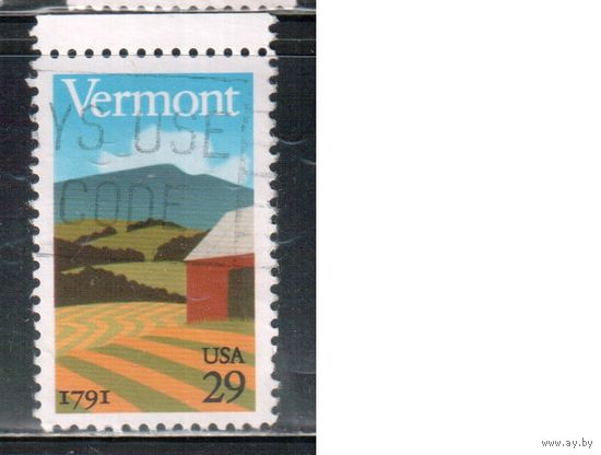 США-1991, (Мих.2121), гаш. , Штат Вермонт(одиночка),